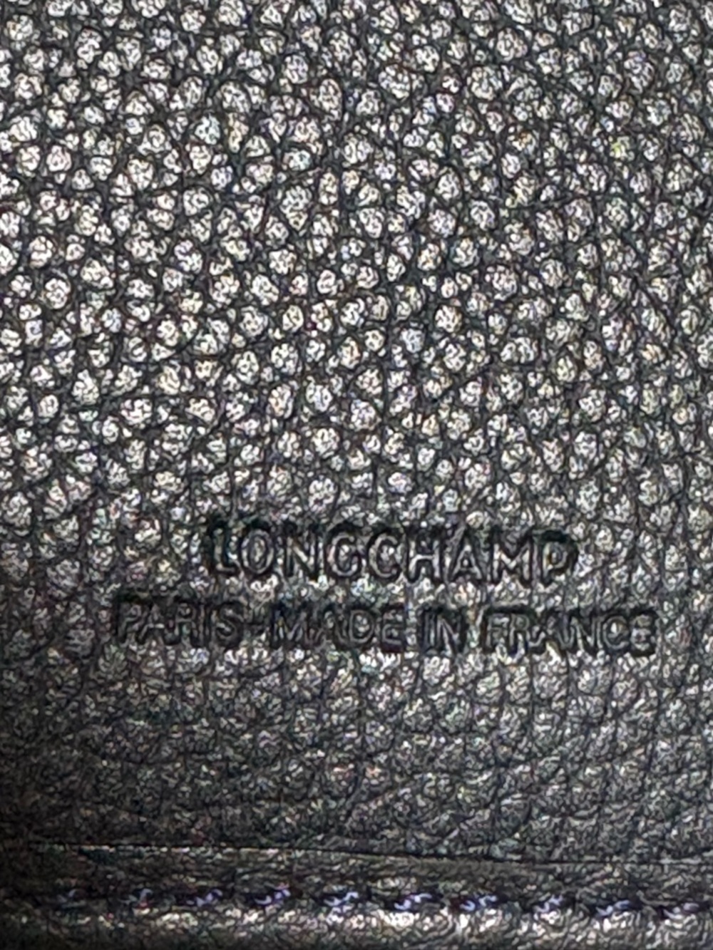 Longchamp Black Pebbled Leather CD holder with  Zip Pull - Picture 5 of 7